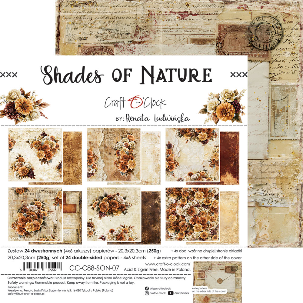 Craft O`Clock Shades Of Nature - 20,3x20,3 cm - MIX - Bilde 13
