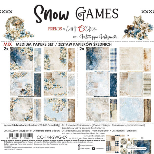 Craft O`Clock Snow Games - Mix sett 8X8 Blokk