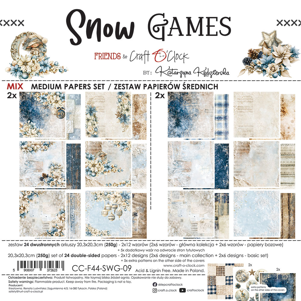 Craft O`Clock Snow Games - Mix sett 8X8 Blokk - Bilde 1