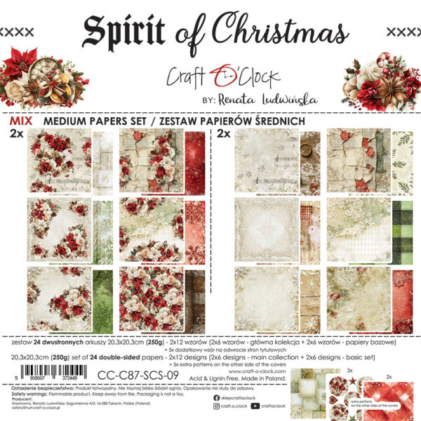 Craft O`Clock Spirit of Christmas 20,3x20,3 cm - MIX