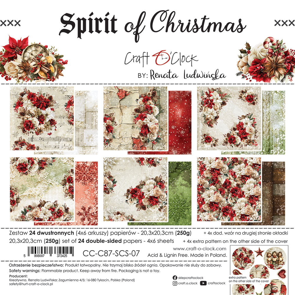 Craft O`Clock Spirit of Christmas 20,3x20,3 cm - MIX - Bilde 21