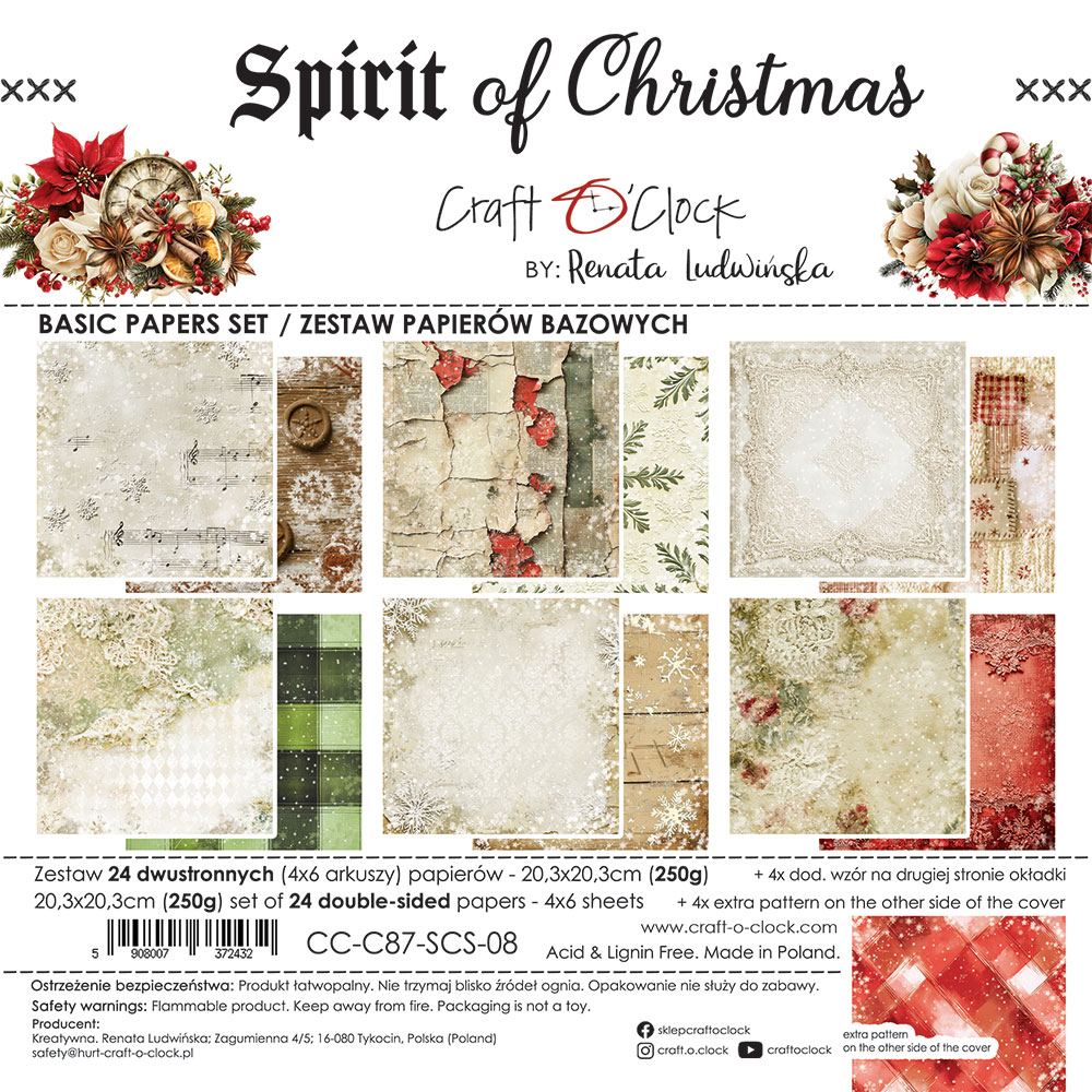 Craft O`Clock Spirit of Christmas 20,3x20,3 cm - MIX - Bilde 8