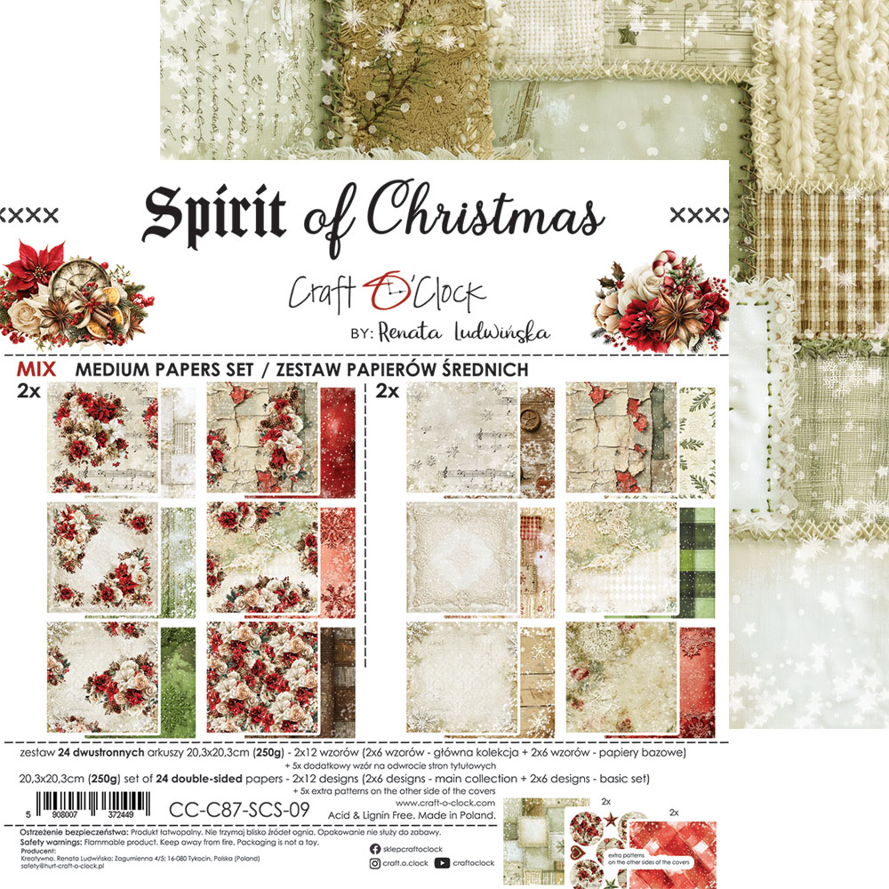Craft O`Clock Spirit of Christmas 20,3x20,3 cm - MIX - Bilde 15