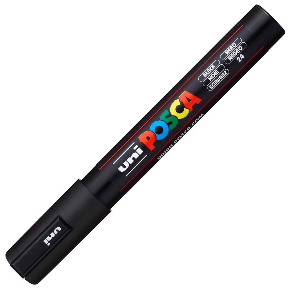 Uni POSCA PC-5M  Medium 1,8-2,5mm  24 Black - Bilde 3