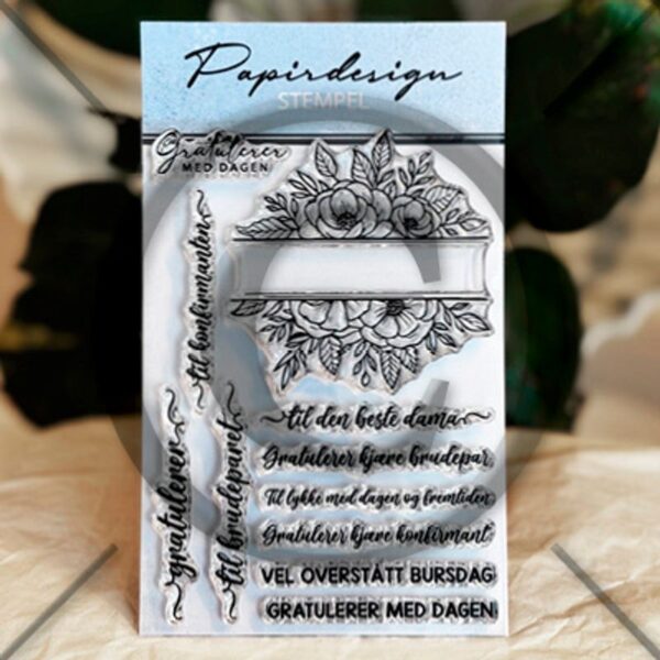 Papirdesign Stempel  Blomsterramme