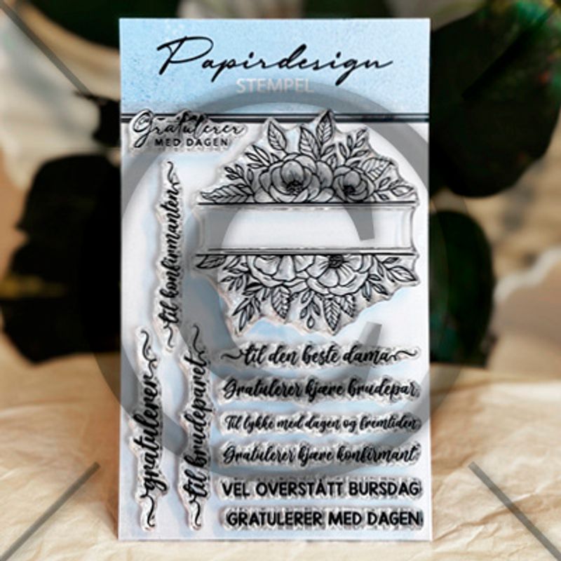 Papirdesign Stempel  Blomsterramme - Bilde 1