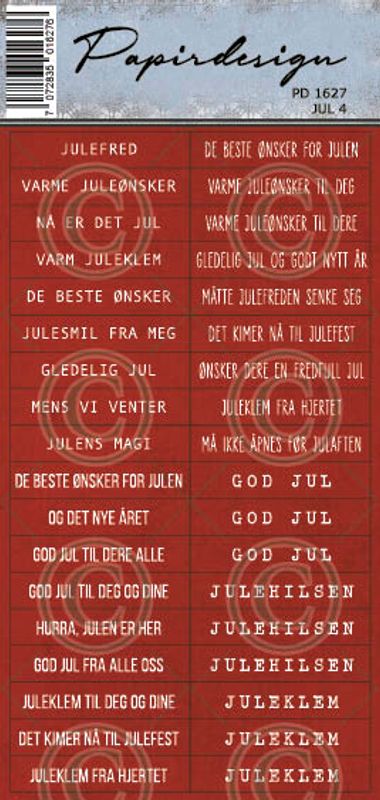 Papirdesign Klistremerker - Jul 4 - Rød