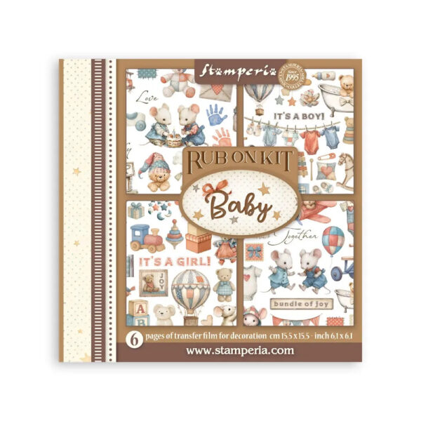 Stamperia Baby - Rub on kit 15x15 cm