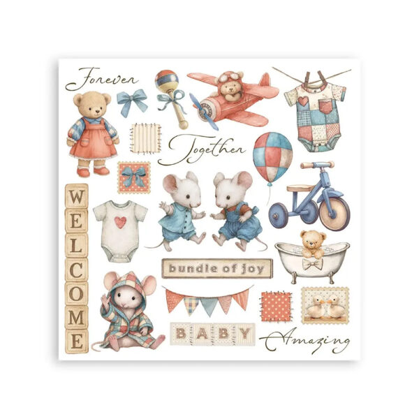 Stamperia Baby - Rub on kit 15x15 cm