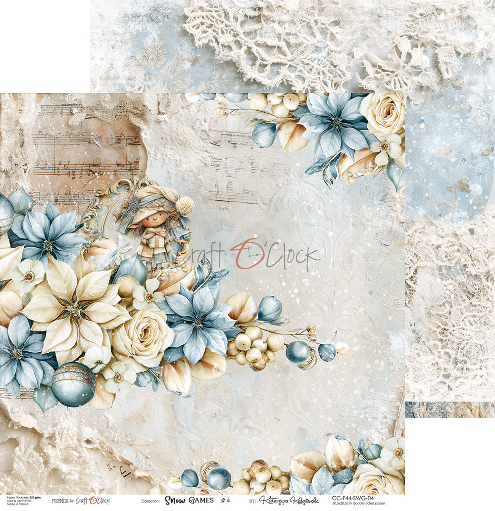 Craft O`Clock Craft O`Clock Snow Games - a set of papers 12x12 Blokk - Bilde 4
