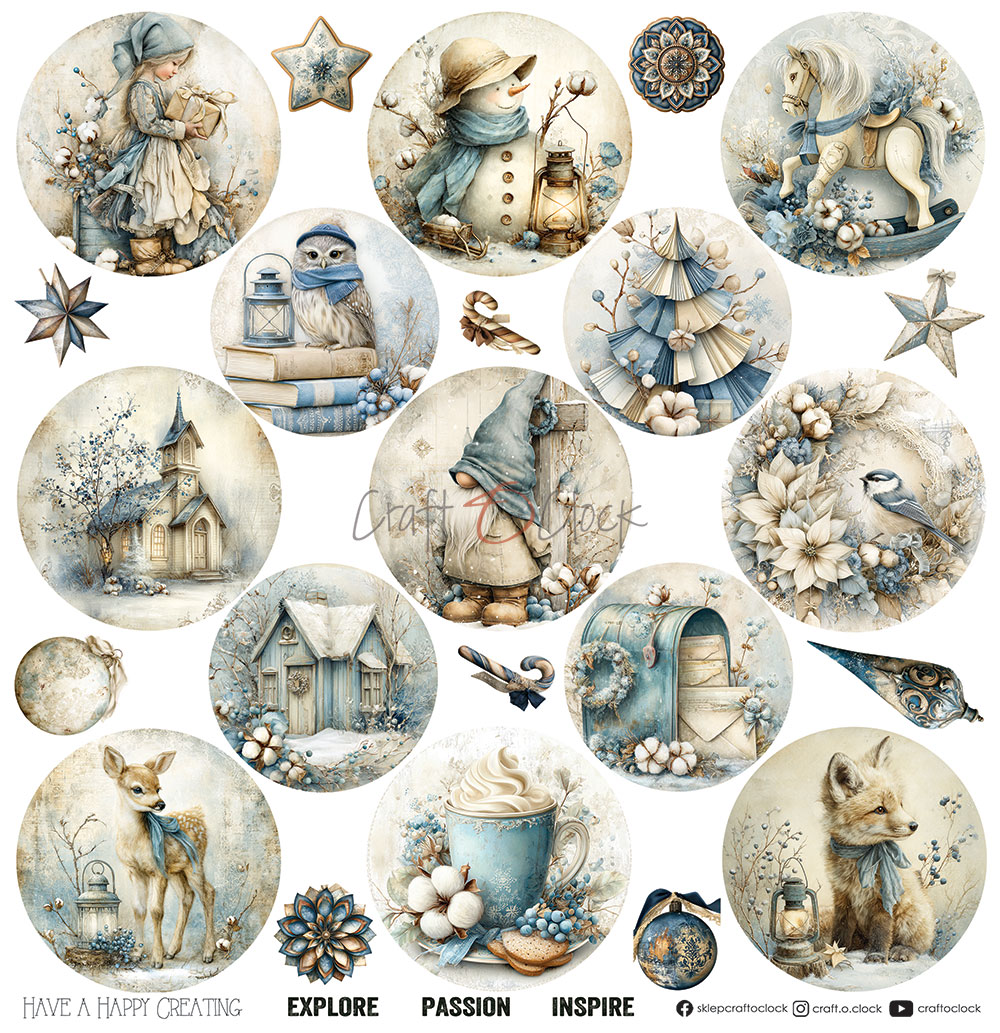 Craft O`Clock Craft O`Clock Snow Games - a set of papers 12x12 Blokk - Bilde 8