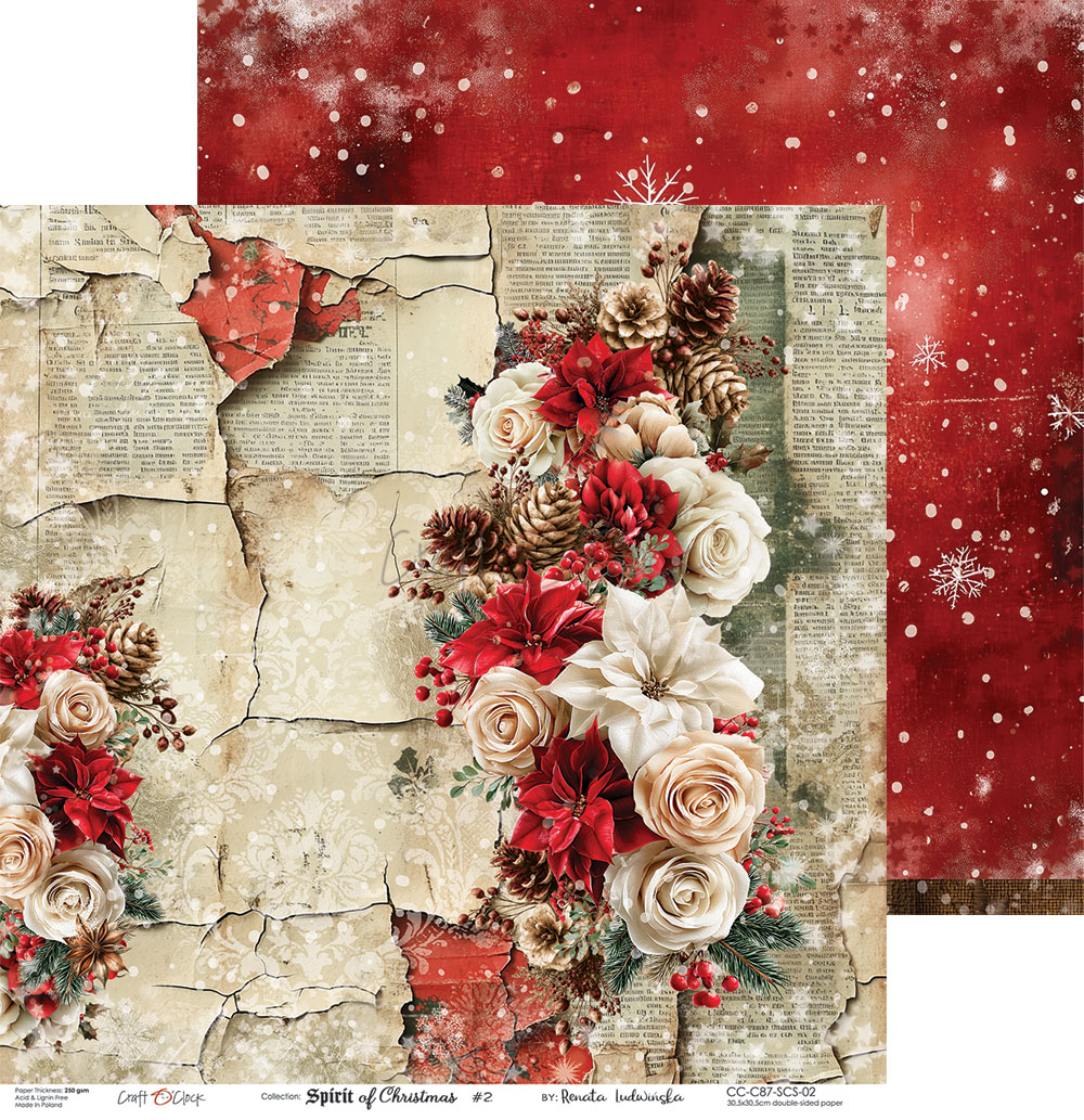 Craft O`Clock Spirit of Christmas - a set of papers 12x12 Blokk - Bilde 2