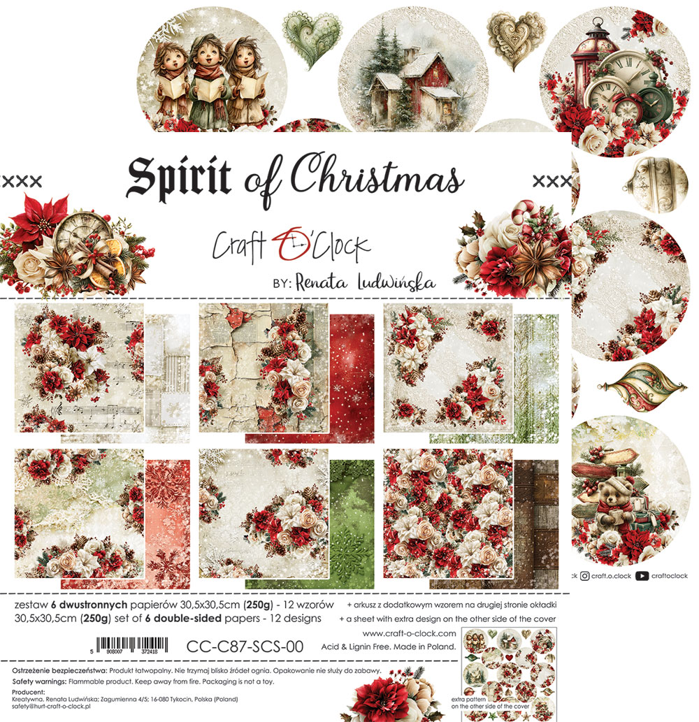 Craft O`Clock Spirit of Christmas - a set of papers 12x12 Blokk - Bilde 7
