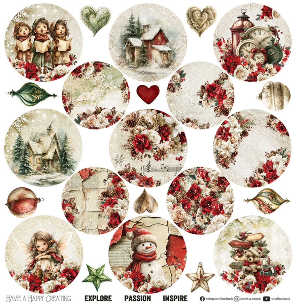 Craft O`Clock Spirit of Christmas - a set of papers 12x12 Blokk