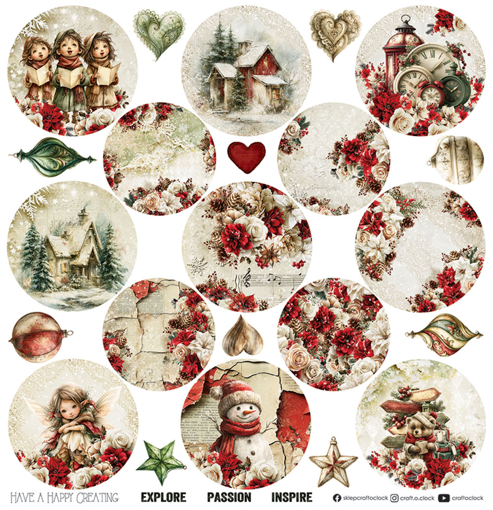Craft O`Clock Spirit of Christmas - a set of papers 12x12 Blokk - Bilde 8