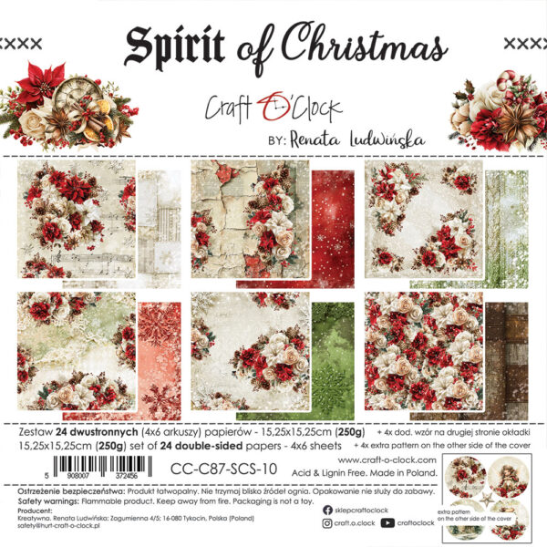 Craft O`Clock Spirit of Christmas - a set of papers 6x6 Blokk