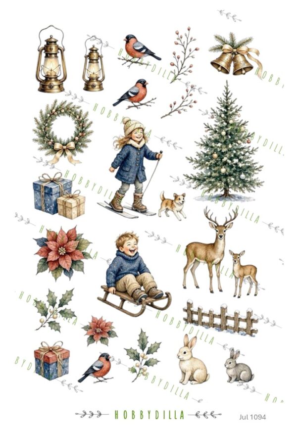 Rispapir Jul 1094 Clip Art Utelek Blå