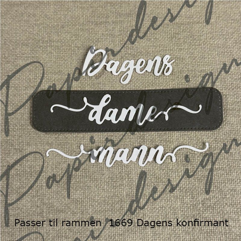 Papirdesign Die - Dagens mann og dame - Passer som tilbehør til diesen Pd1669 - Bilde 1