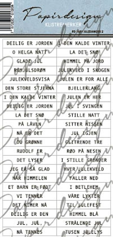 Papirdesign Klistremerker - Julesanger 2