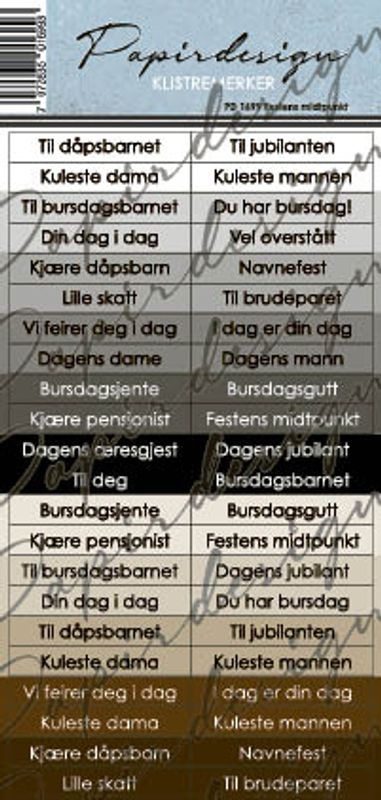 Papirdesign Klistremerker - Festens midtpunkt