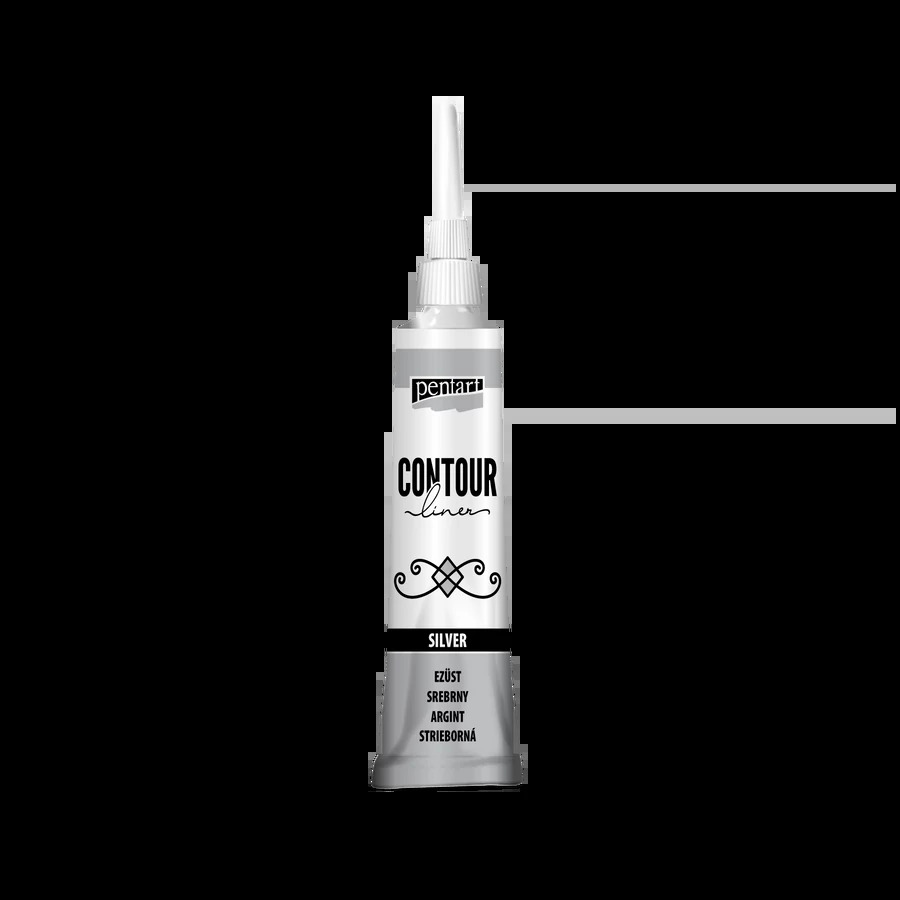 Pentart Contour liner 20 ml - Silver